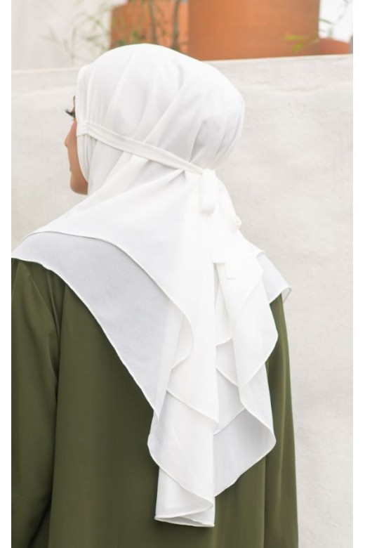 Bergo Khimar Azzura White